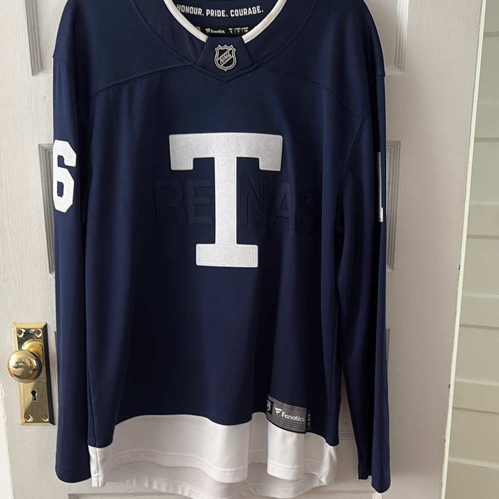 Fanatics Mitch Marner Navy and White Hockey Jersey